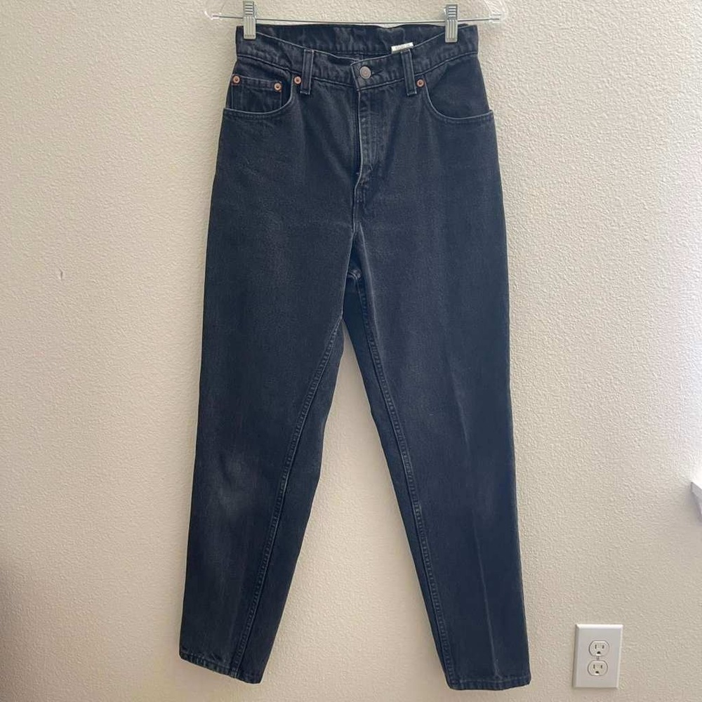 Levis 551 Vintage 90s Made in USA Black Relaxed Fit Tapered Leg Jeans Womens 6 M